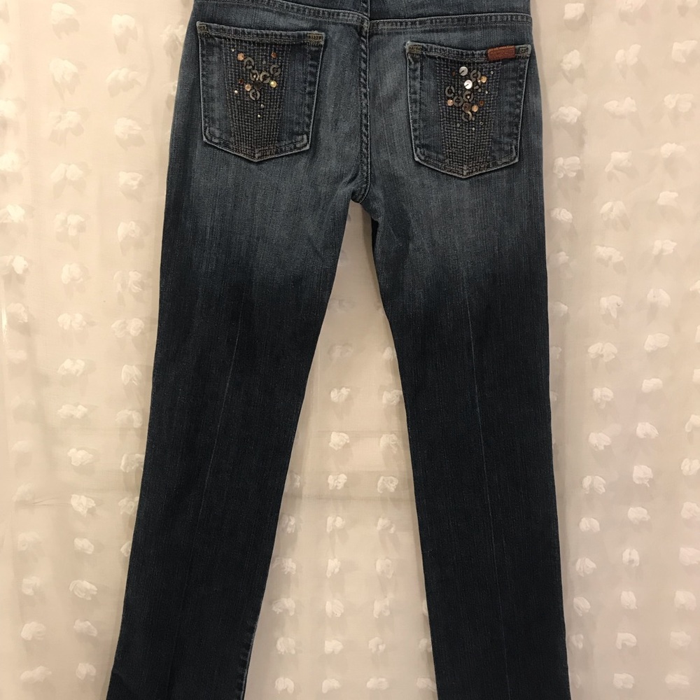 7FAMK 29x33 (6/8) embellished straight leg jeans